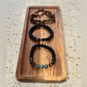 Set of 3 New Beaded Stretchy Bracelets - #4